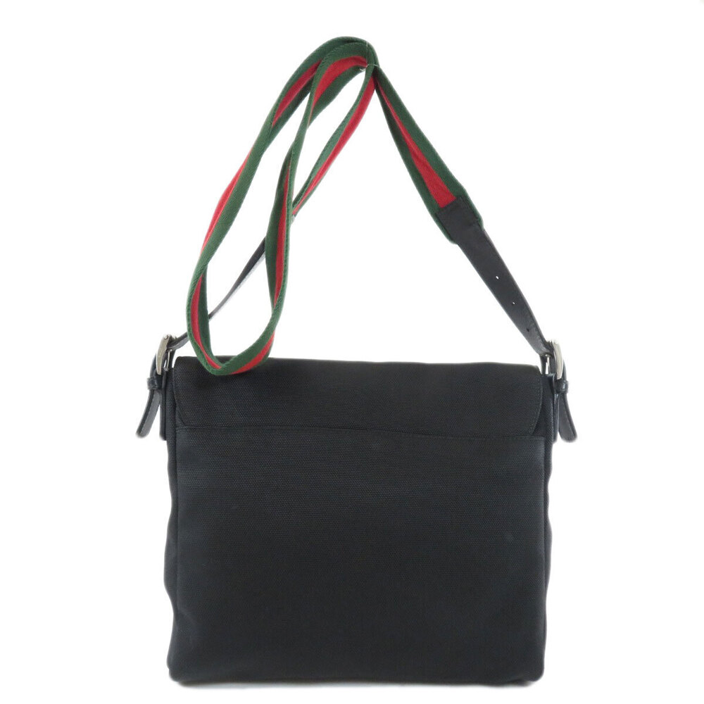 Gucci Canvas Bag Motif Shoulder Black
